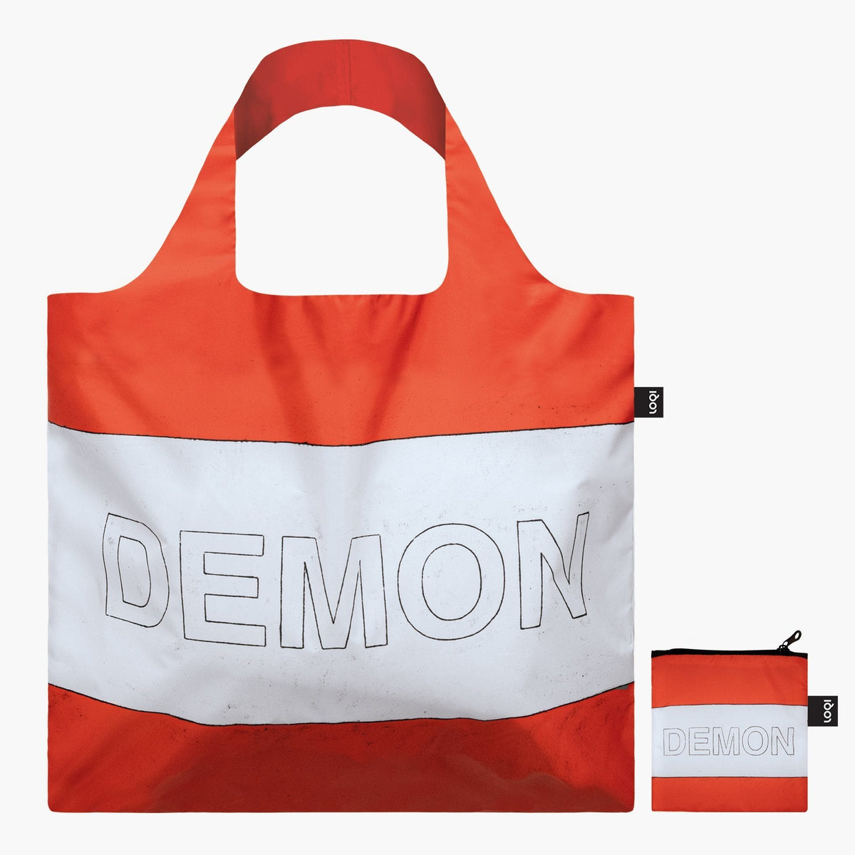 LOQI Matt Mullican Angel &amp; Demon Recycled Bag Back with Zip Pocket