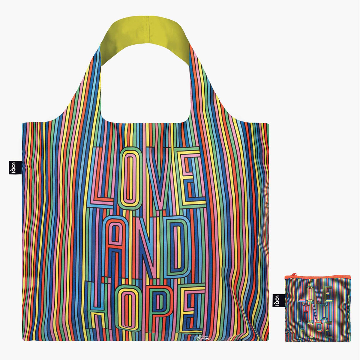 LOQI Steve Wilson Love &amp; Hope Recycled Bag with Zip Pocket